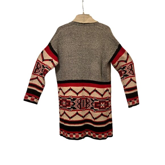 Maxsport Large Sweater Duster Tribal Open Ftont Pockets Soft Outdoor Long Sleeve - Picture 2 of 16